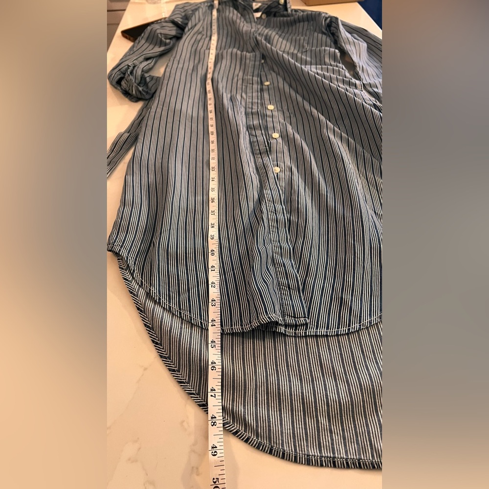 GAP Blue Striped Midi Dress with Belt - Picture 9 of 12